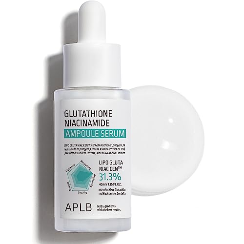 APLB Glutathione Niacinamide Ampoule Serum LIPO GLUTA NIAC CEN™ 31.3% 1.35 FL.OZ/Korean Skincare, Long lasting moisturizing, Improve skin elasticity, Revitalize for gentle and improve skin texture