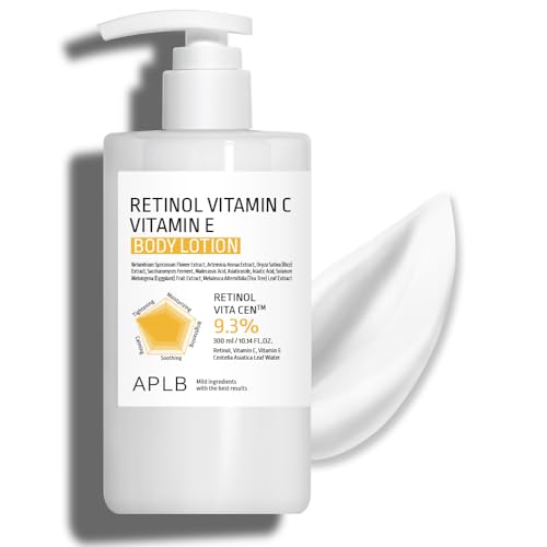 APLB Retinol Vitamin C Vitamin E Body Lotion RETINOL VITA CEN™ 9.3% 10.14 FL.OZ/Korean Skincare, Long lasting hydration, Wrinkle Care, Revitalize for gentle and improve skin texture